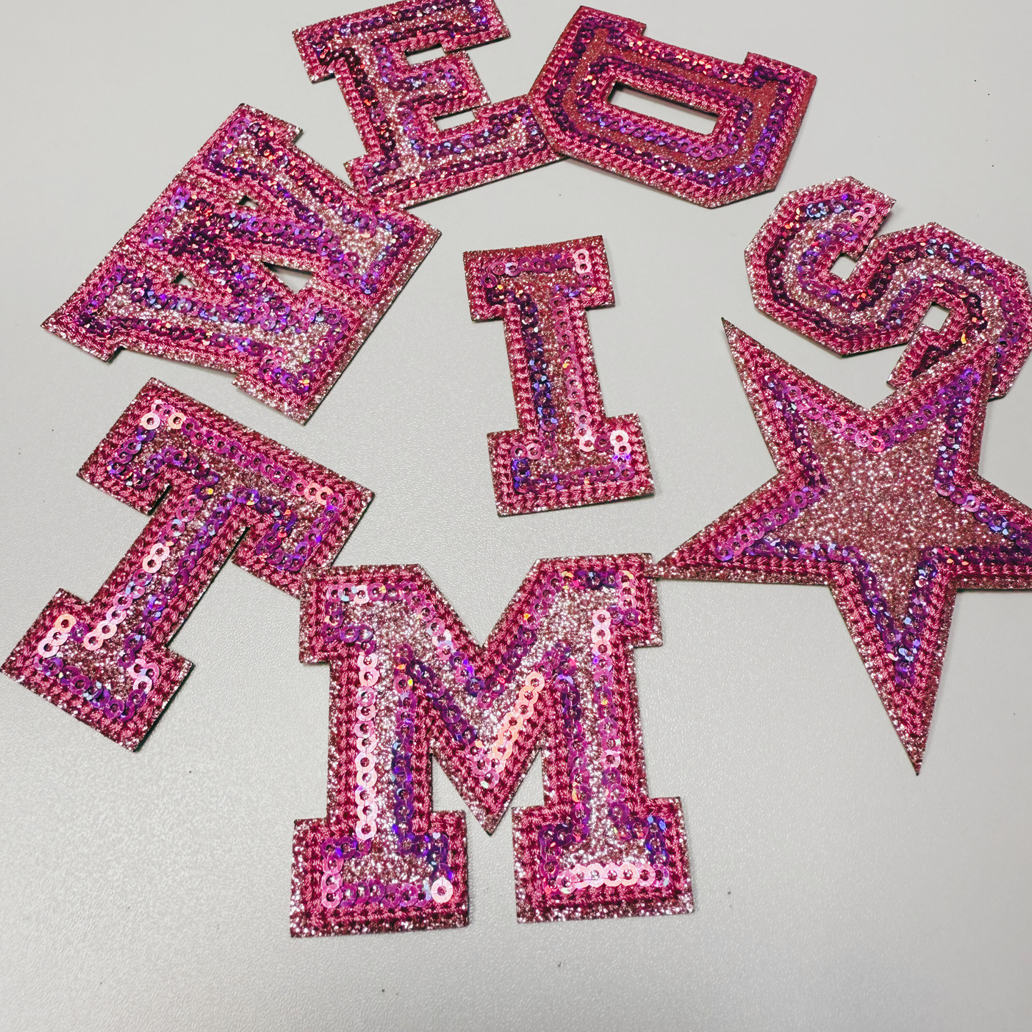 2" Glitter Sequin Letters - Embroidered Hat Patch