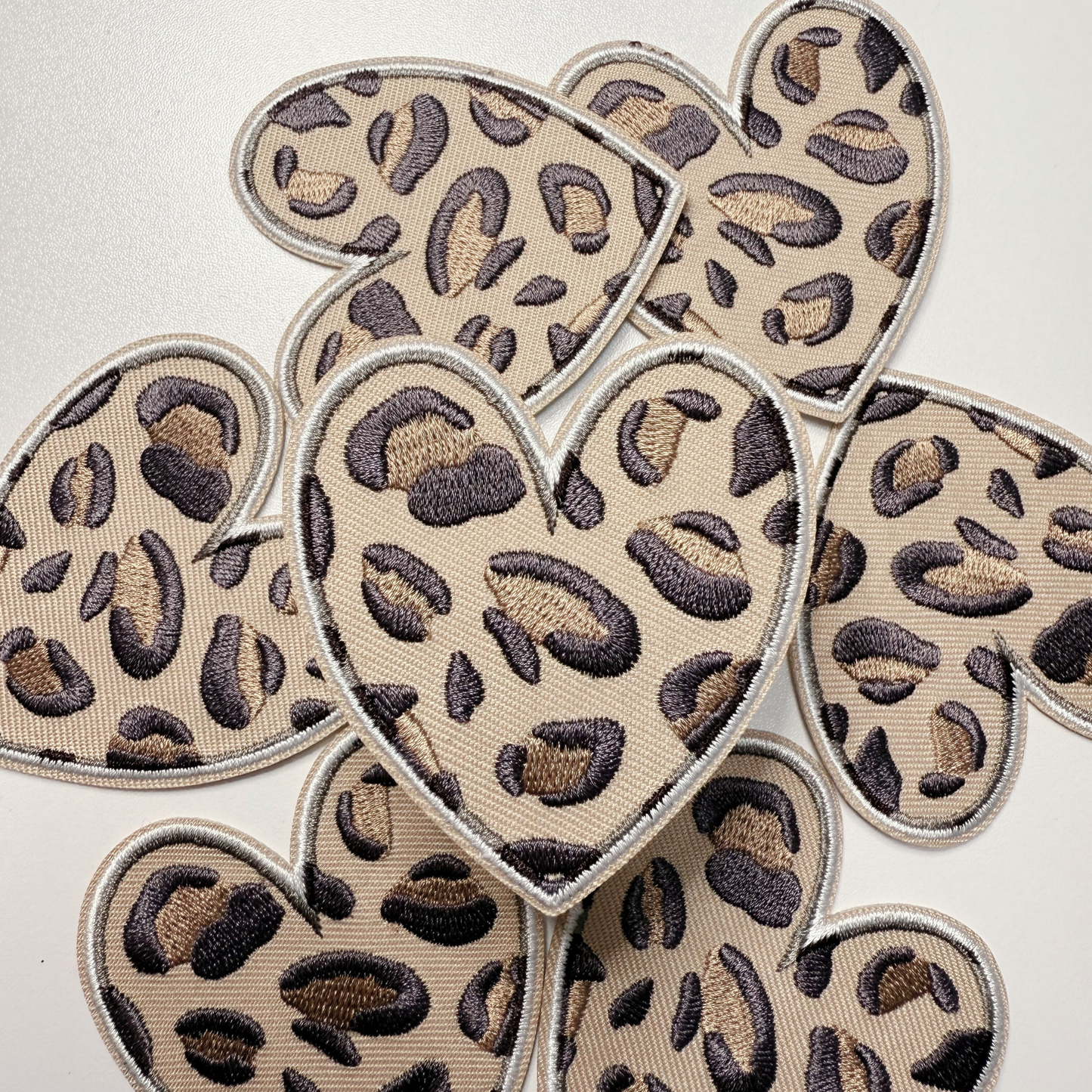 2.5" Animal Print Heart - Embroidered Hat Patch