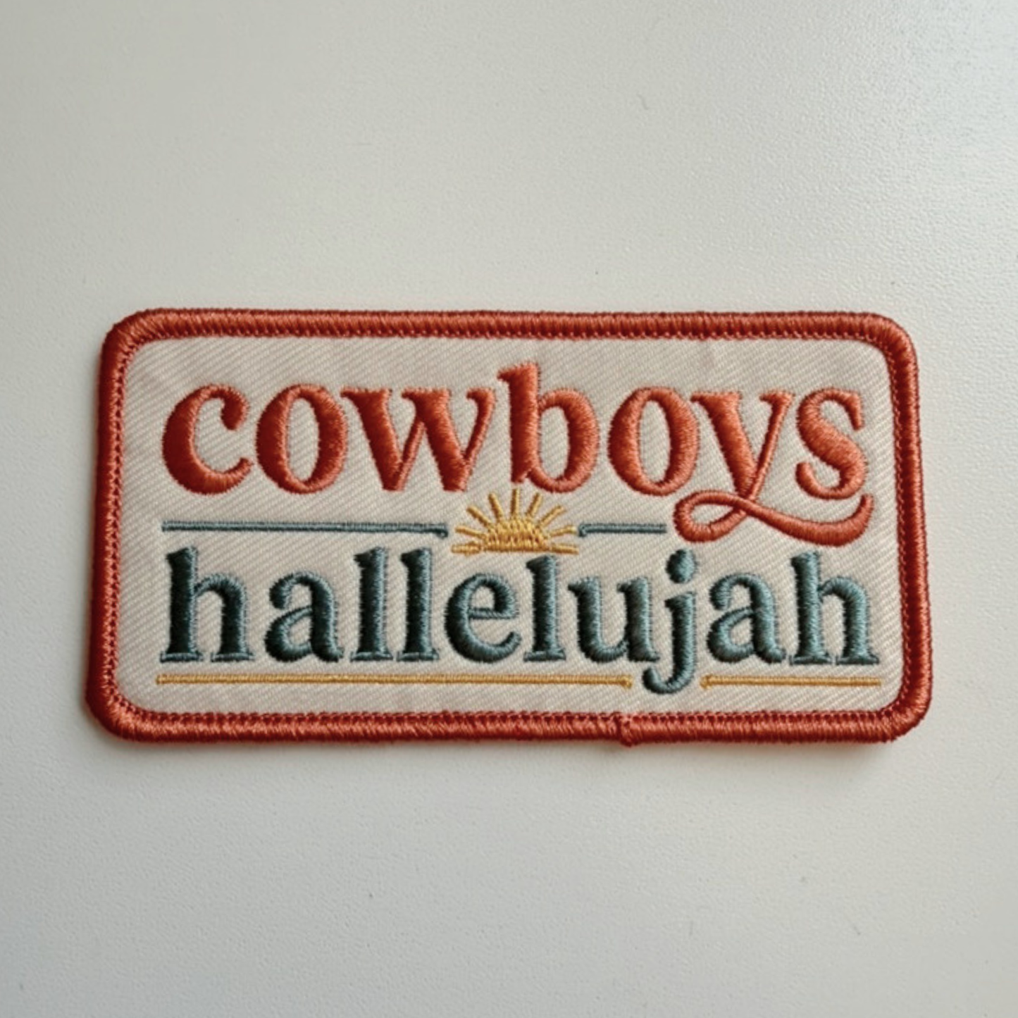 3.5" Cowboys hallelujah - Embroidered Hat Patch