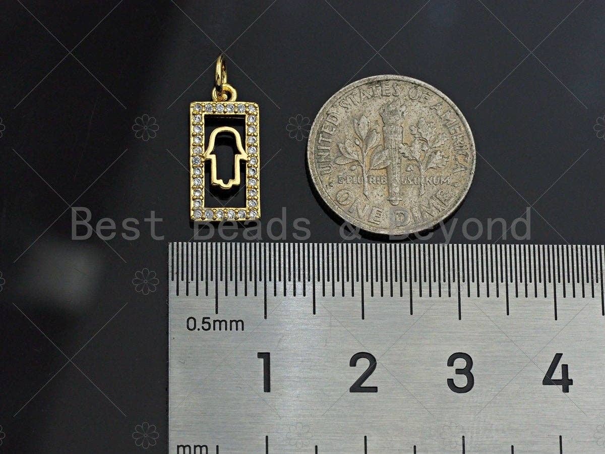Shiny Gold Rectangle Dog Tag Charms, Dainty Charms, Star/Moon/Cross/Hamsa/Heart/Lock Pendant, Gold rectangle Charm, 7x15mm, Sku#LK115