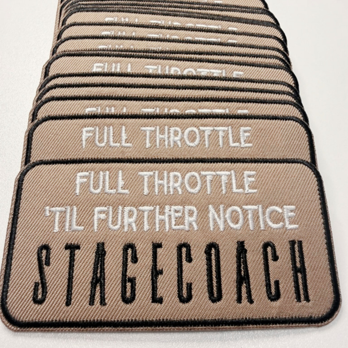 3.5" FULL THROTTLE 'TIL FURTHER NOTICE STAGECOACH - Embroidered Hat Patch