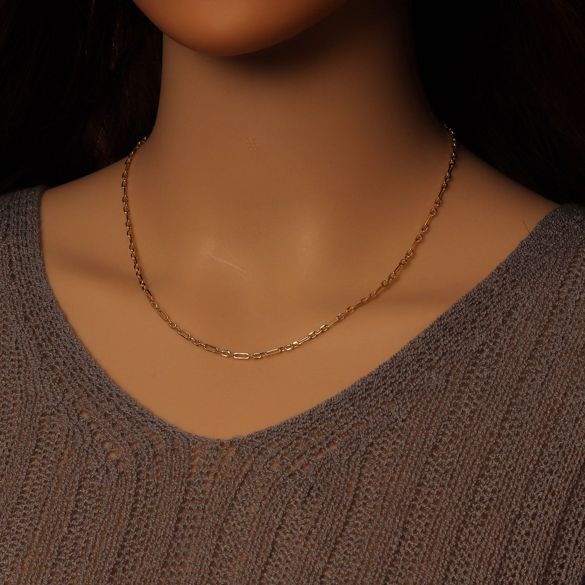 Gold Silver Dainty Mixed paperclip chain, unfinished chain by yard,Thin chain, sku#LX645