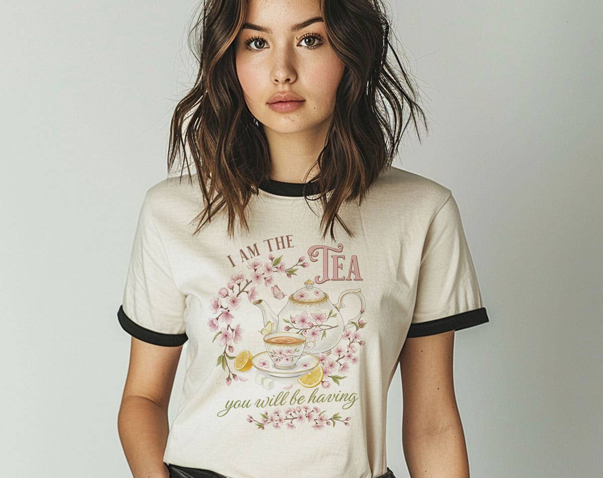 I Am The Tea You Will Be Having Bridgerton Ringer T-Shirt, Retro Contrast Trim Tee