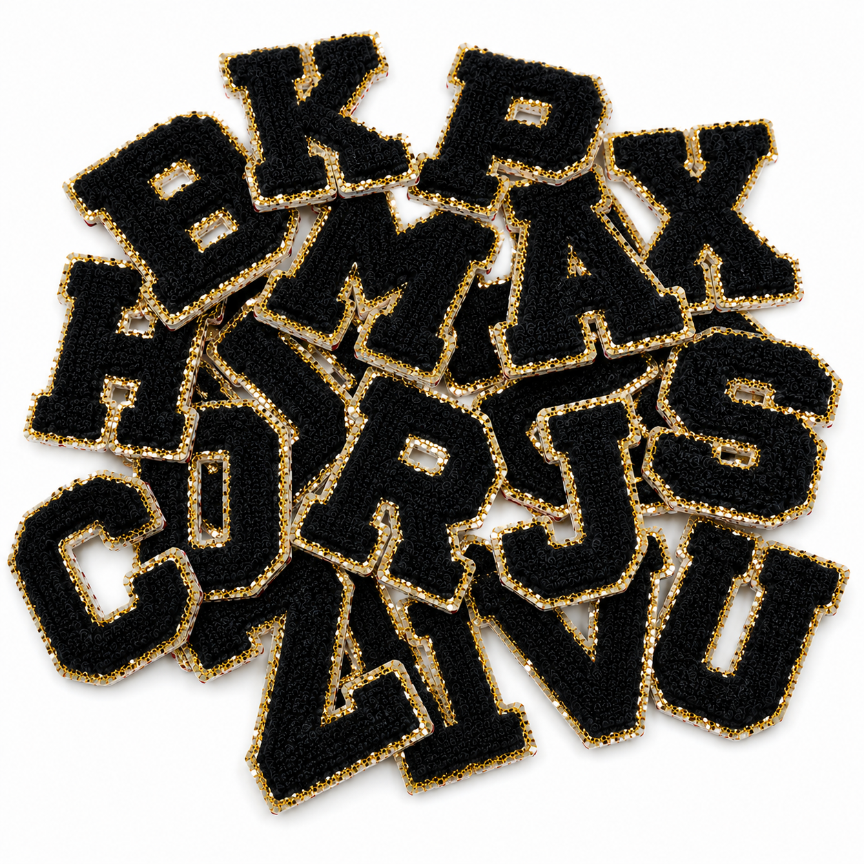 2" BLACK Chenille Letters (Letters sold individually) - HAT patch