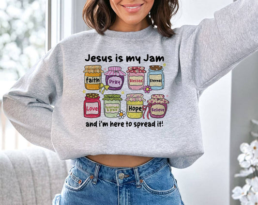 Jesus Is My Jam Cute Christian Faith Pray Sweatshirt, Unisex Crewneck