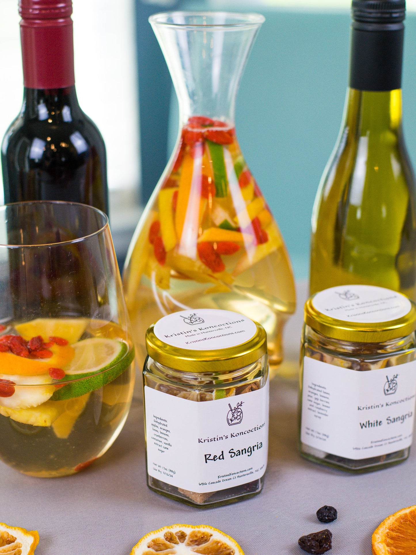 Red & White Sangria Kit – DIY Wine Cocktail Gift Set for Hostess or Brunch