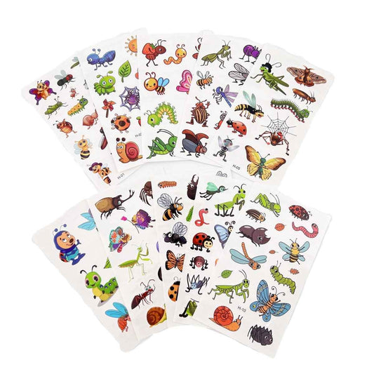 10 Sheets Insect Temporary Tattoos – Kids Birthday Party Favors