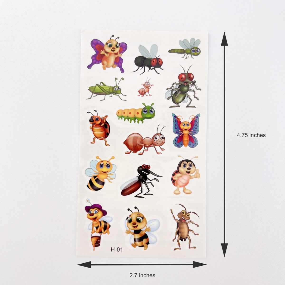 10 Sheets Insect Temporary Tattoos – Kids Birthday Party Favors