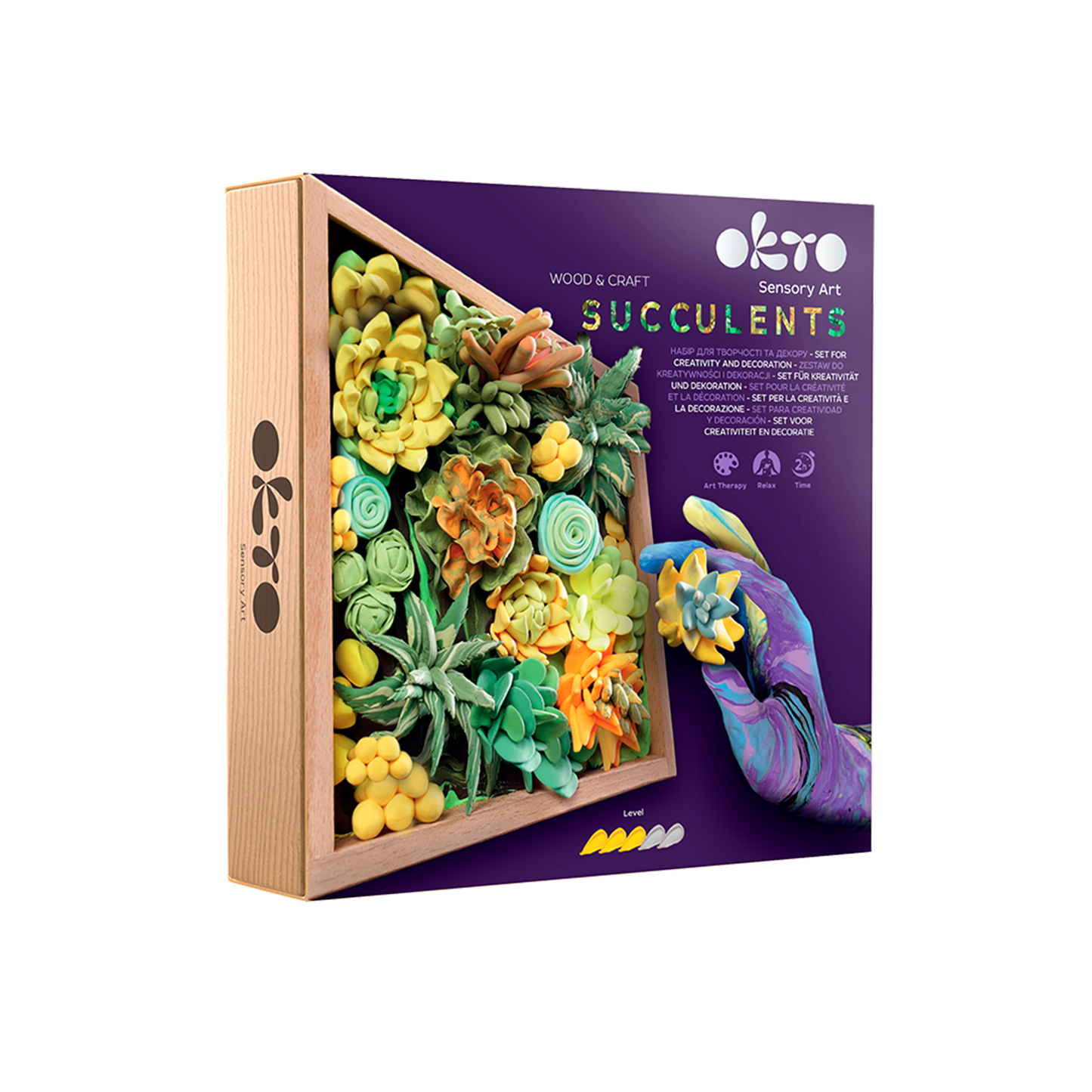 OKTO Sensory Art 3D Woodcraft “Energy” – Succulent Craft Kit