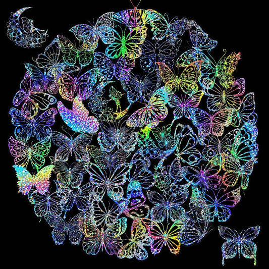 Butterfly Holographic Stickers – 100pcs for Scrapbook & Decor