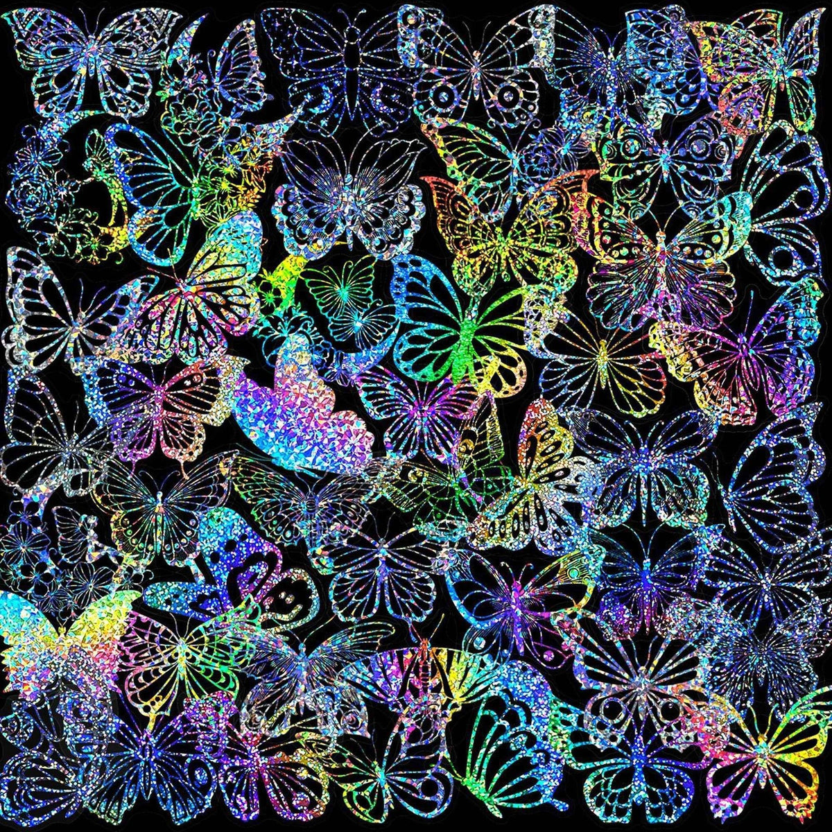 Butterfly Holographic Stickers – 100pcs for Scrapbook & Decor