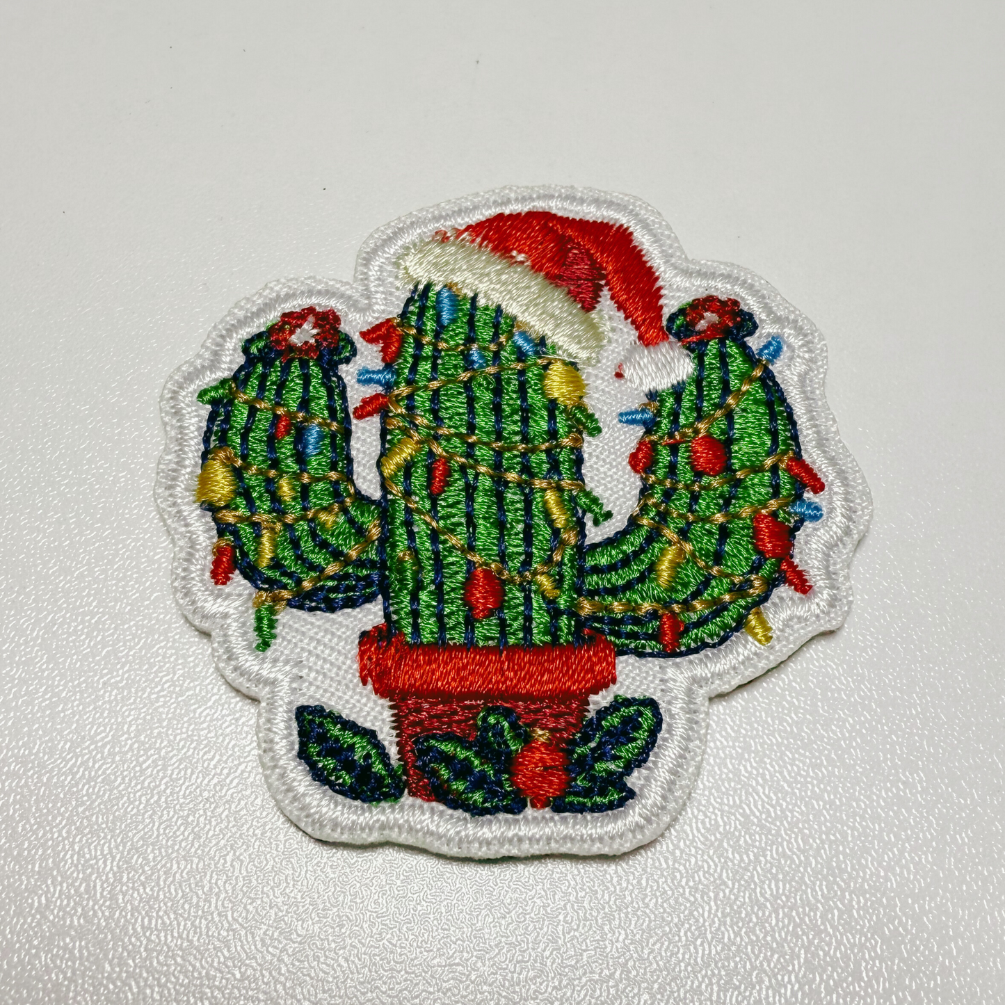 2" Christmas Cactus  -  Embroidered Hat Patch