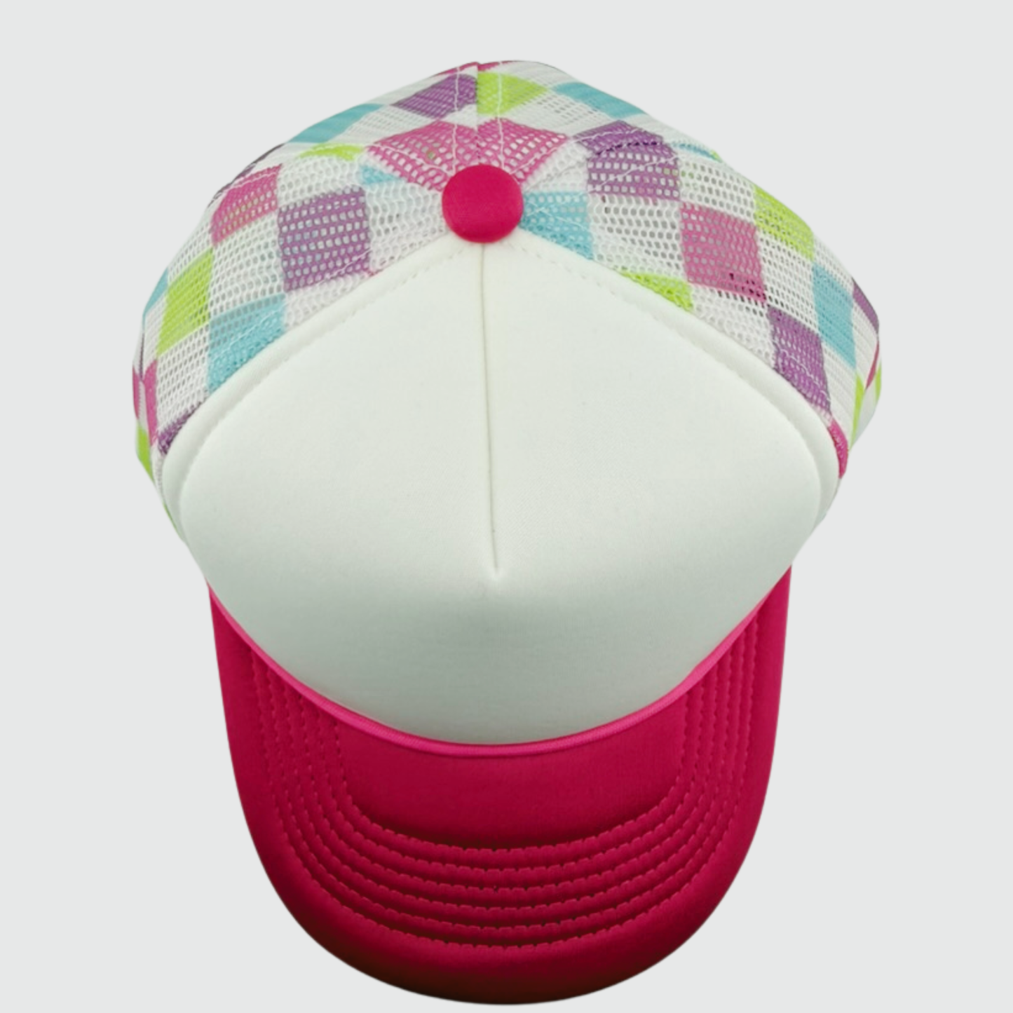 TEELUX - TRUCKER HAT BLANK - PINK Checkered