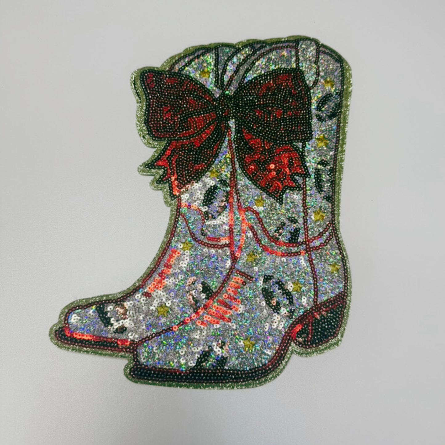 10" Football Cowboy Boots  - Sequin Patch