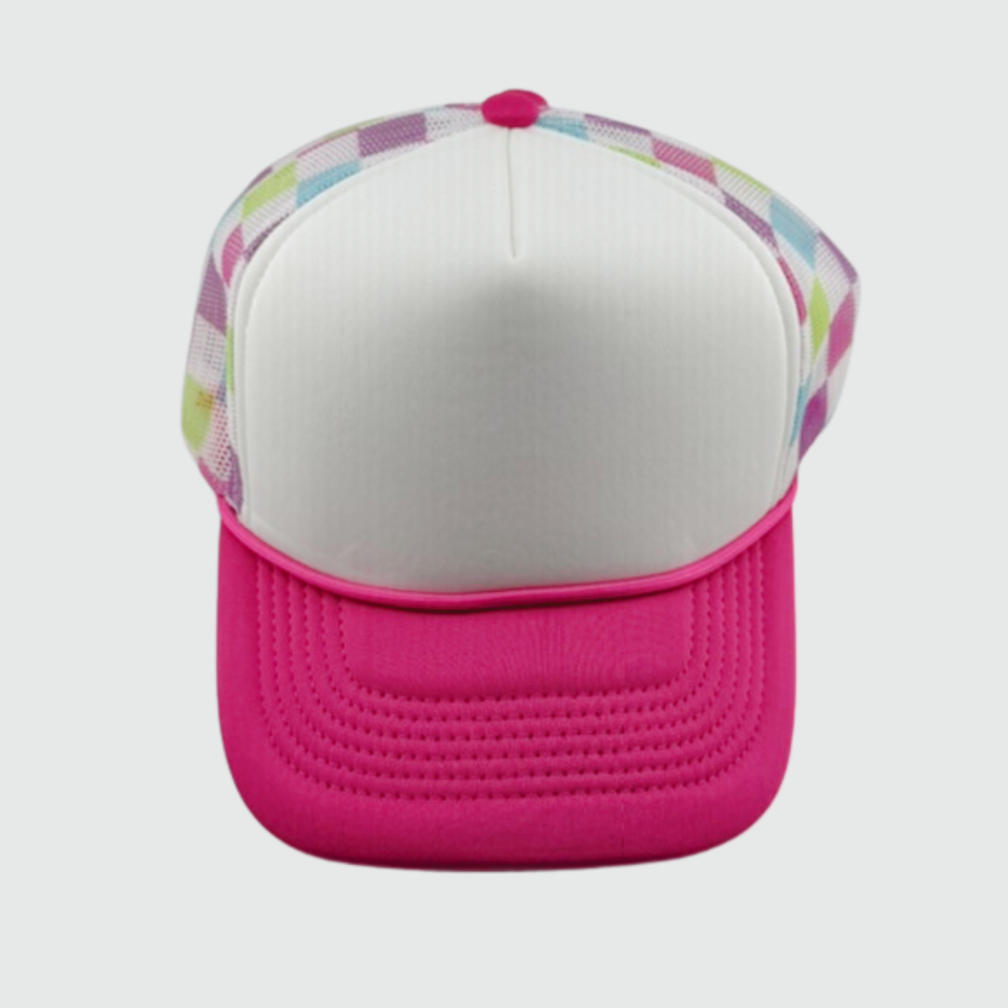TEELUX - TRUCKER HAT BLANK - PINK Checkered