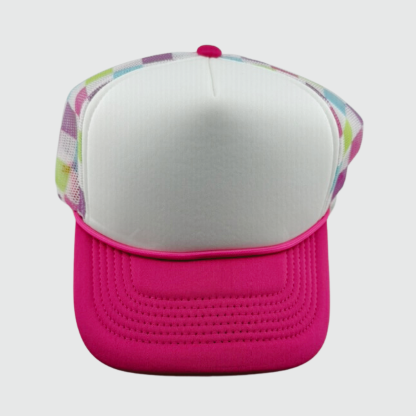 TEELUX - TRUCKER HAT BLANK - PINK Checkered