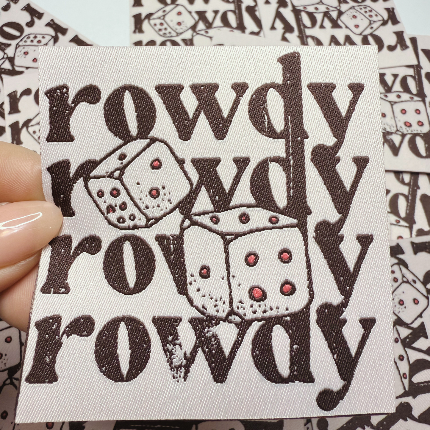3" x 3" ROWDY ROWDY ROWDY -  WOVEN Patch