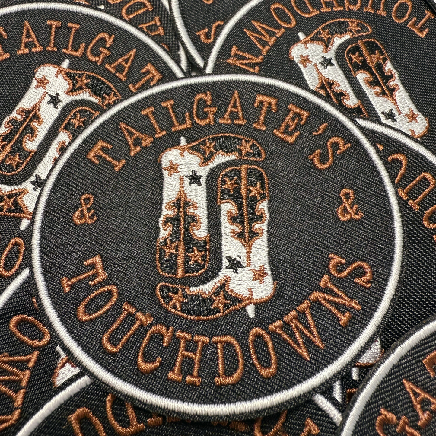 3" Tailgates & touchdowns -  Embroidered Hat Patch