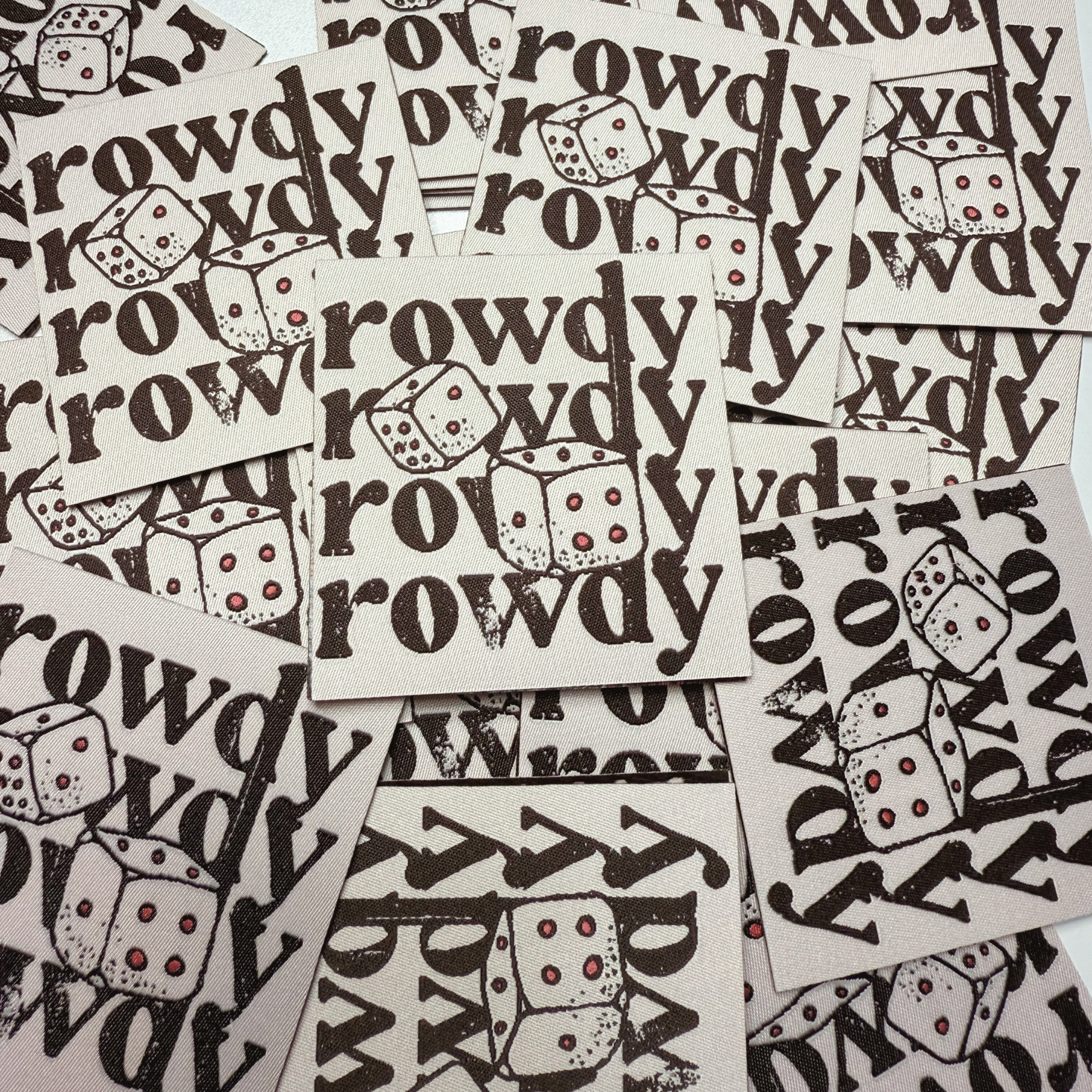 3" x 3" ROWDY ROWDY ROWDY -  WOVEN Patch