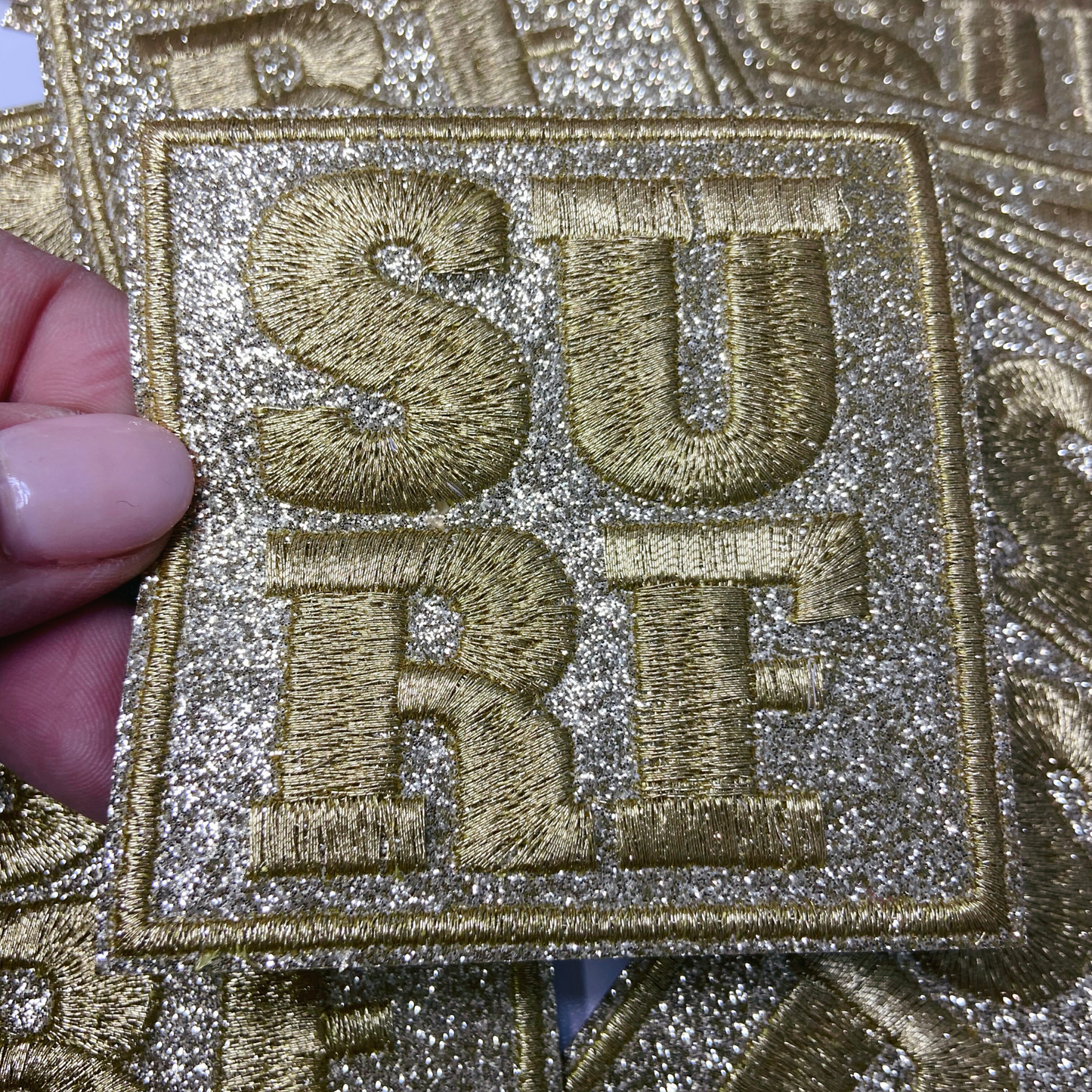 3"  SURF in Gold -  Embroidered Hat Patch