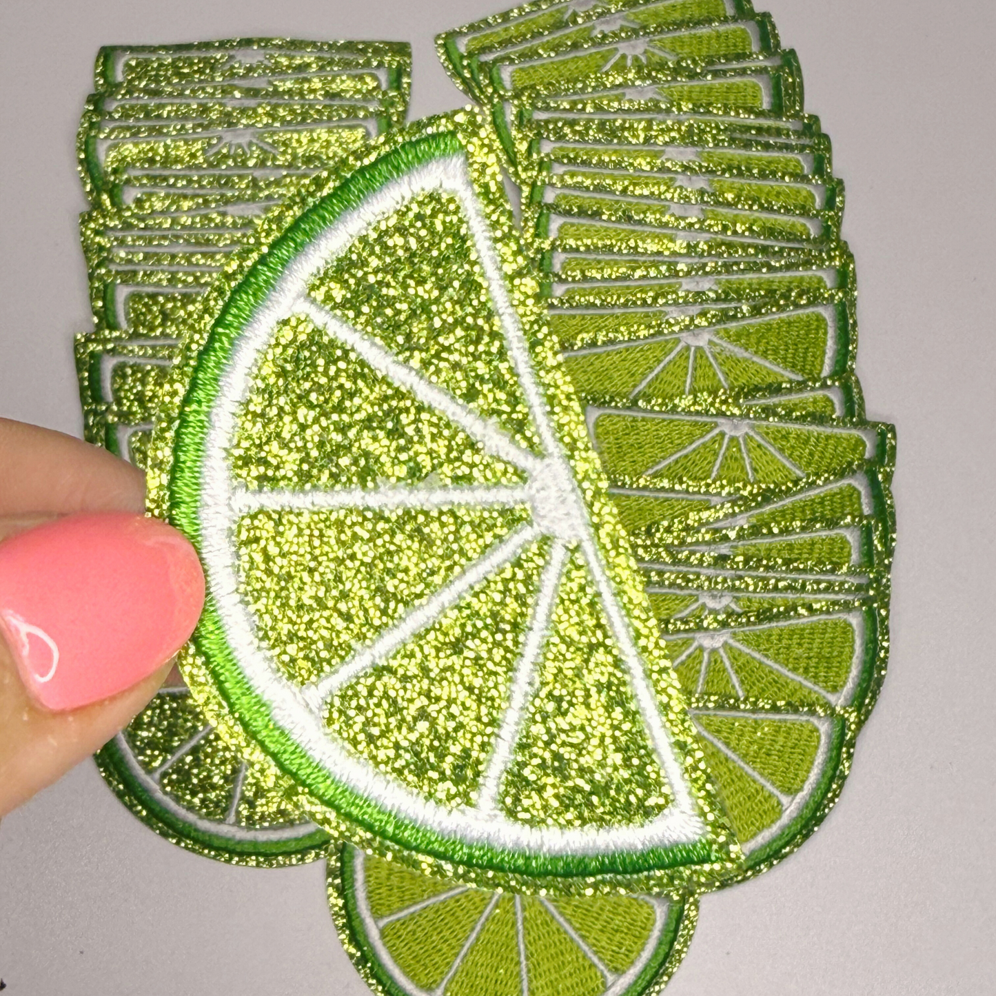 2.5" LIME  (2 Options) -  Embroidered Hat Patch