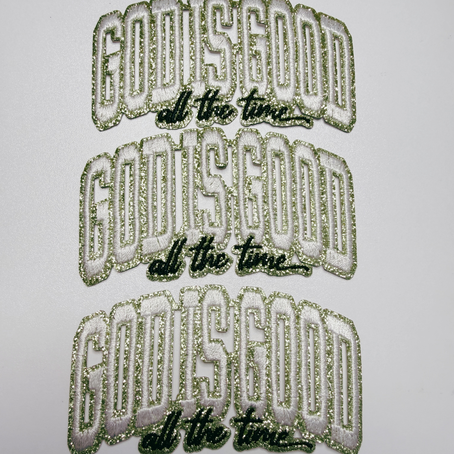 3.5" God Is Good (GOLD) -  Embroidered Hat Patch