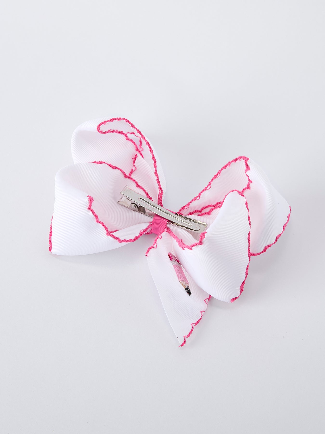 Back to School Pink Pencil Bow Hair Clip 6.25 Inch