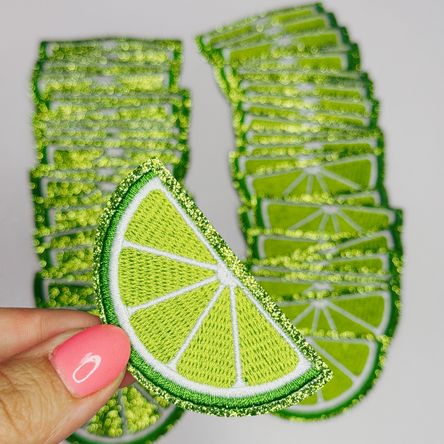 2.5" LIME  (2 Options) -  Embroidered Hat Patch