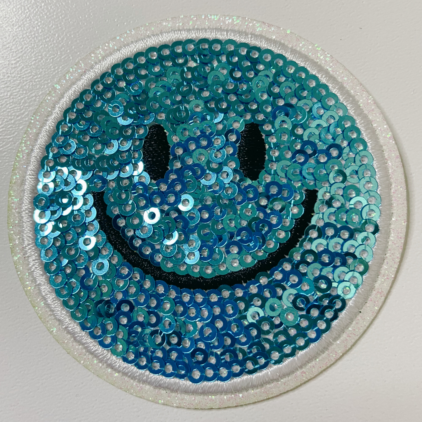 NEON Sequin Smiley Face Patch - 2.5" x 2.5"  - hat Patch