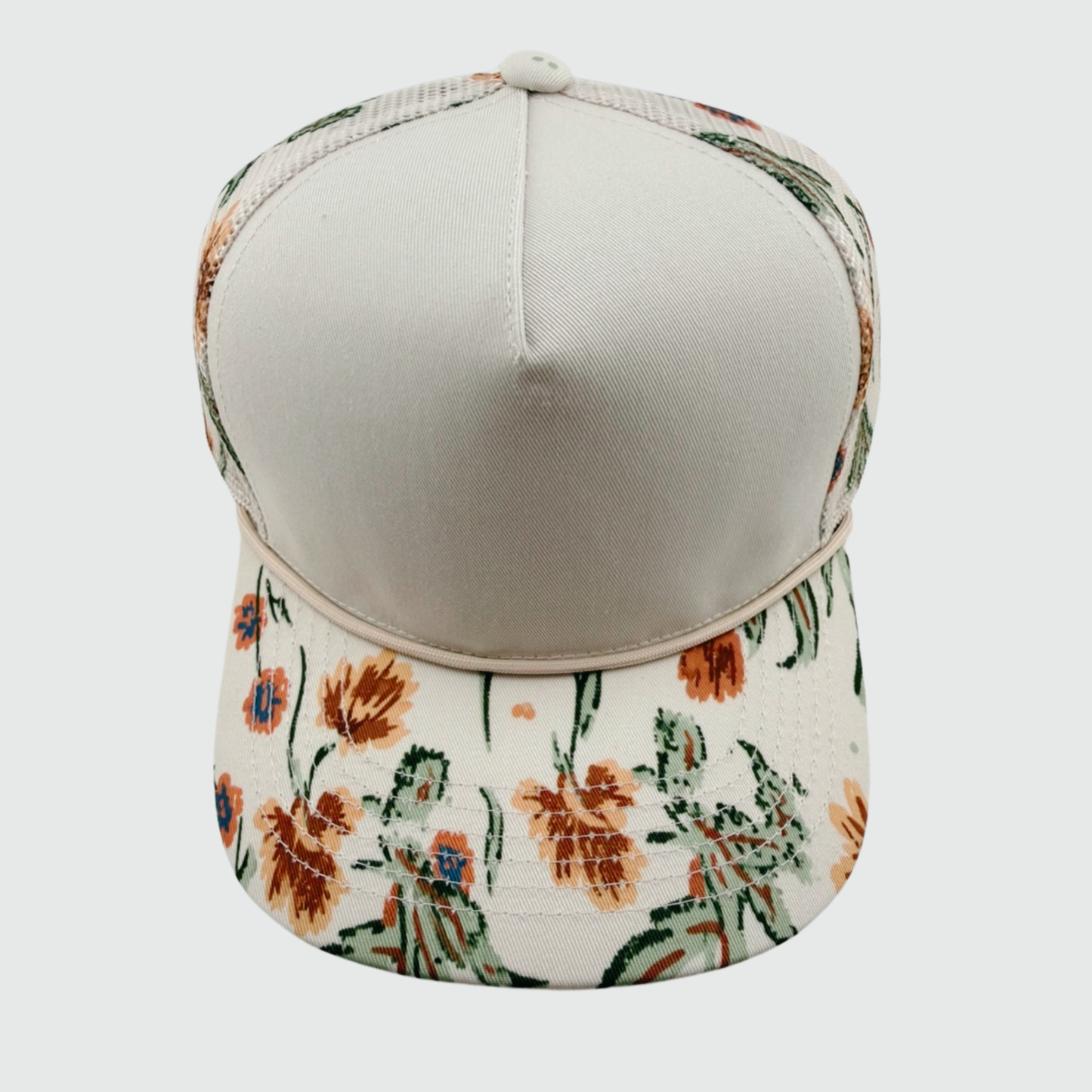 TEELUX - Cotton Structured Hat Blank -  SNAP BACK W MESH  - FLORAL