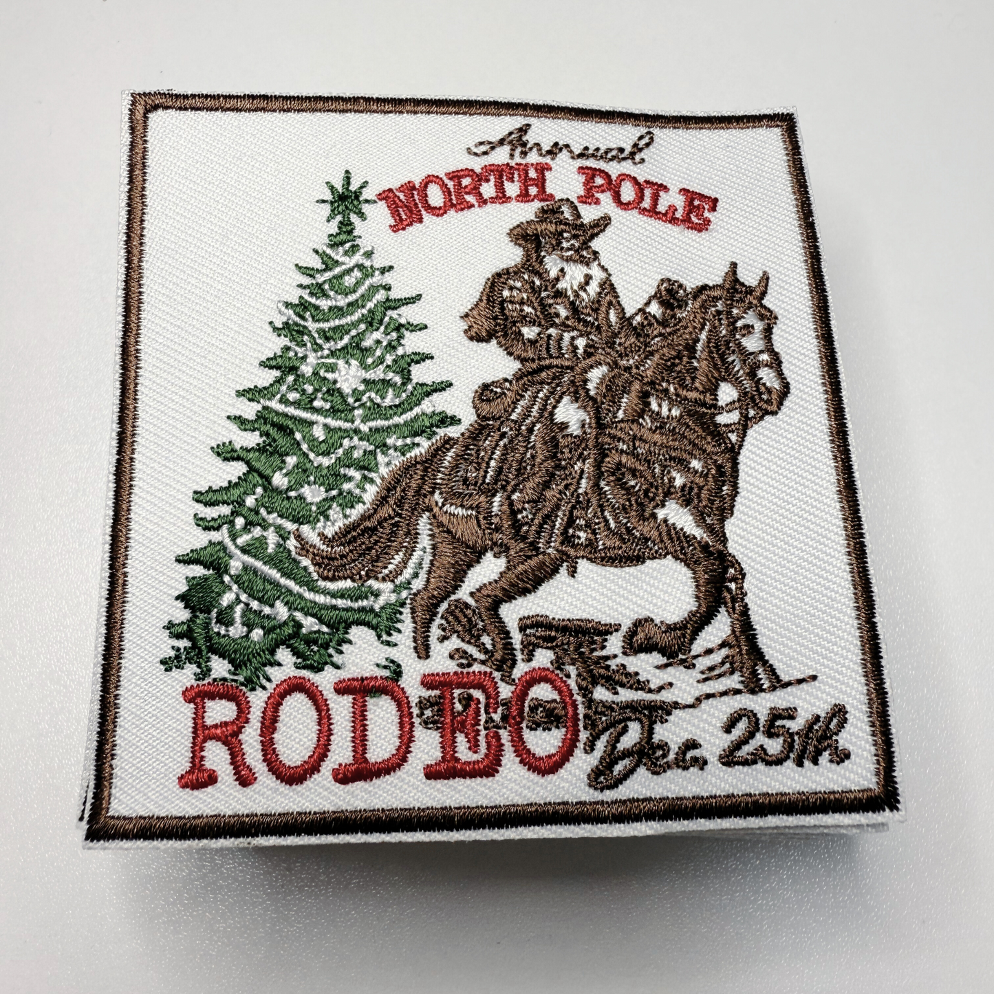 3" North Pole RODEO -  Embroidered Hat Patch