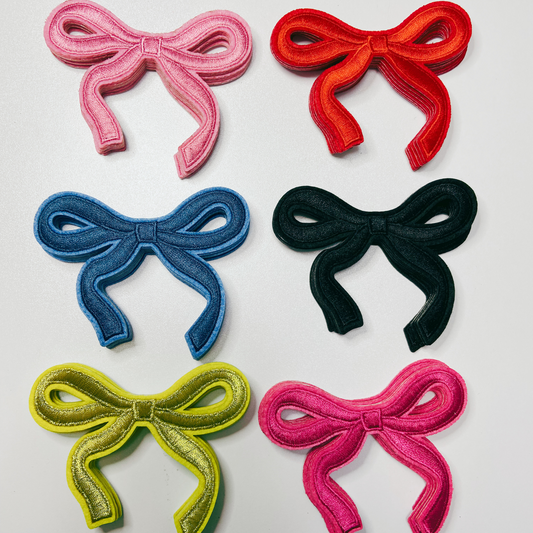 3.75" Embroidered Bows (Choose your color) -  Embroidered Hat Patch
