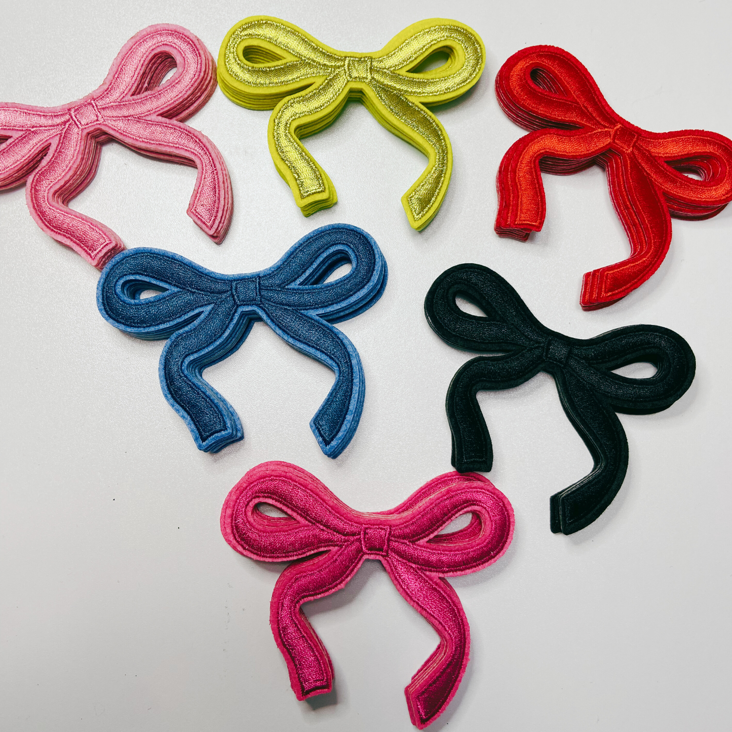 3.75" Embroidered Bows (Choose your color) -  Embroidered Hat Patch