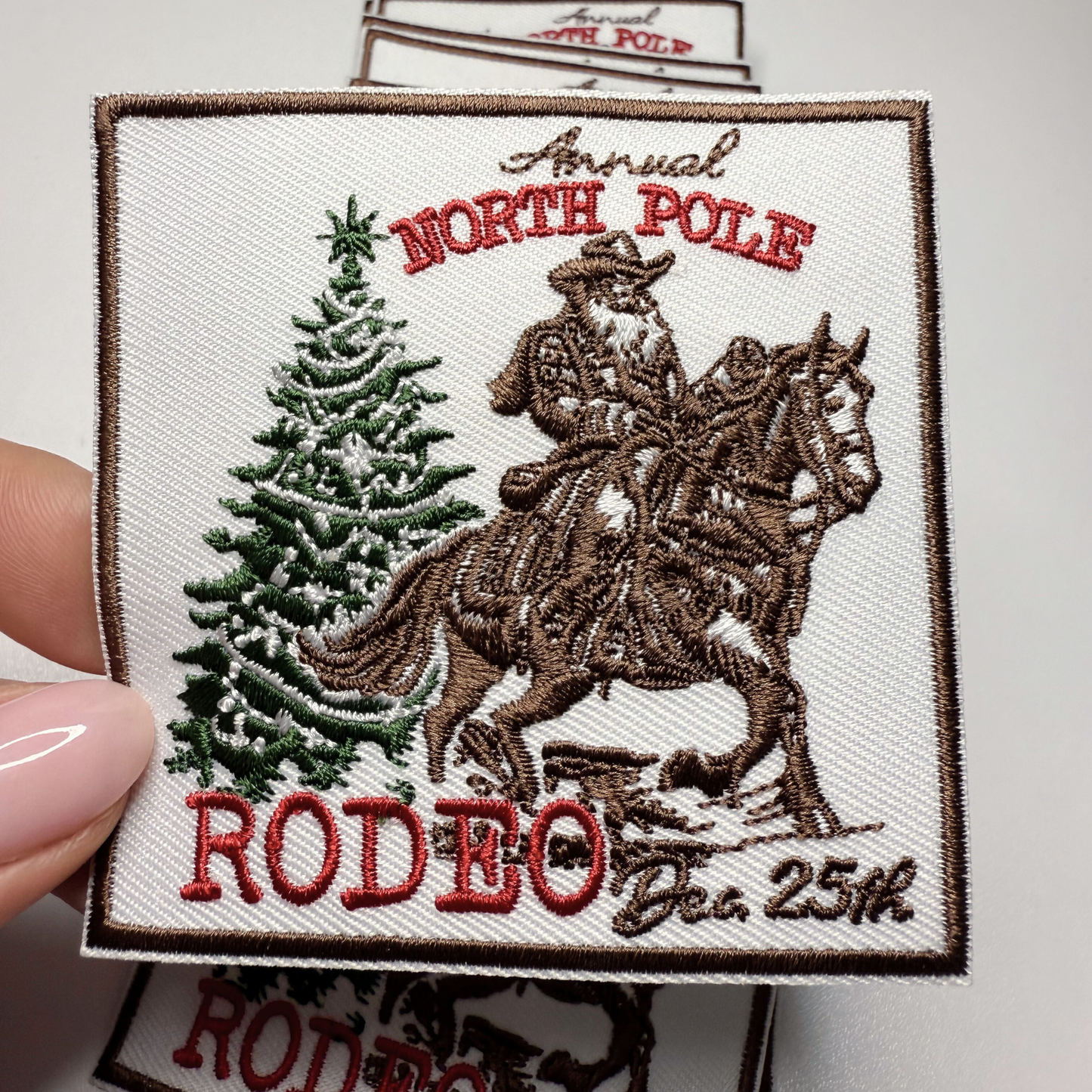 3" North Pole RODEO -  Embroidered Hat Patch