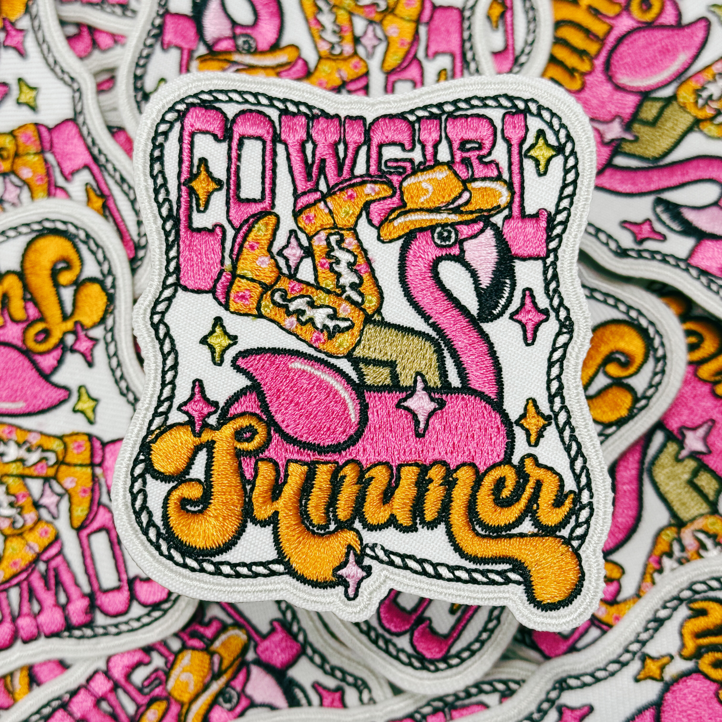 3" Cowgirl Summer  -  Embroidered Hat Patch