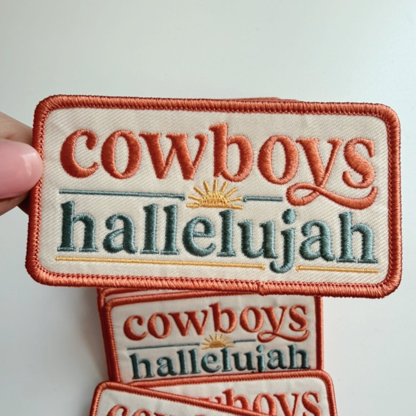 3.5" Cowboys hallelujah -  Embroidered Hat Patch
