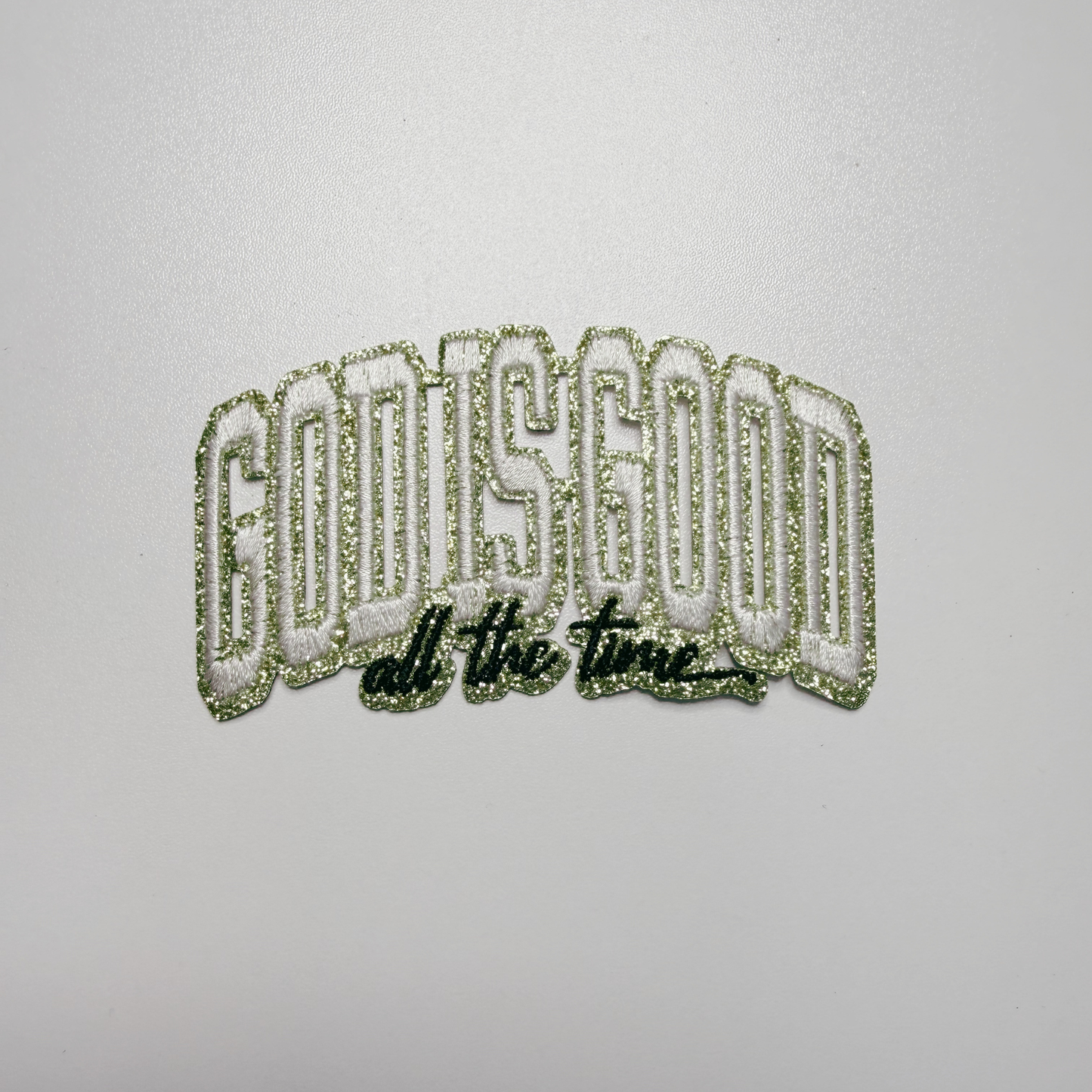 3.5" God Is Good (GOLD) -  Embroidered Hat Patch