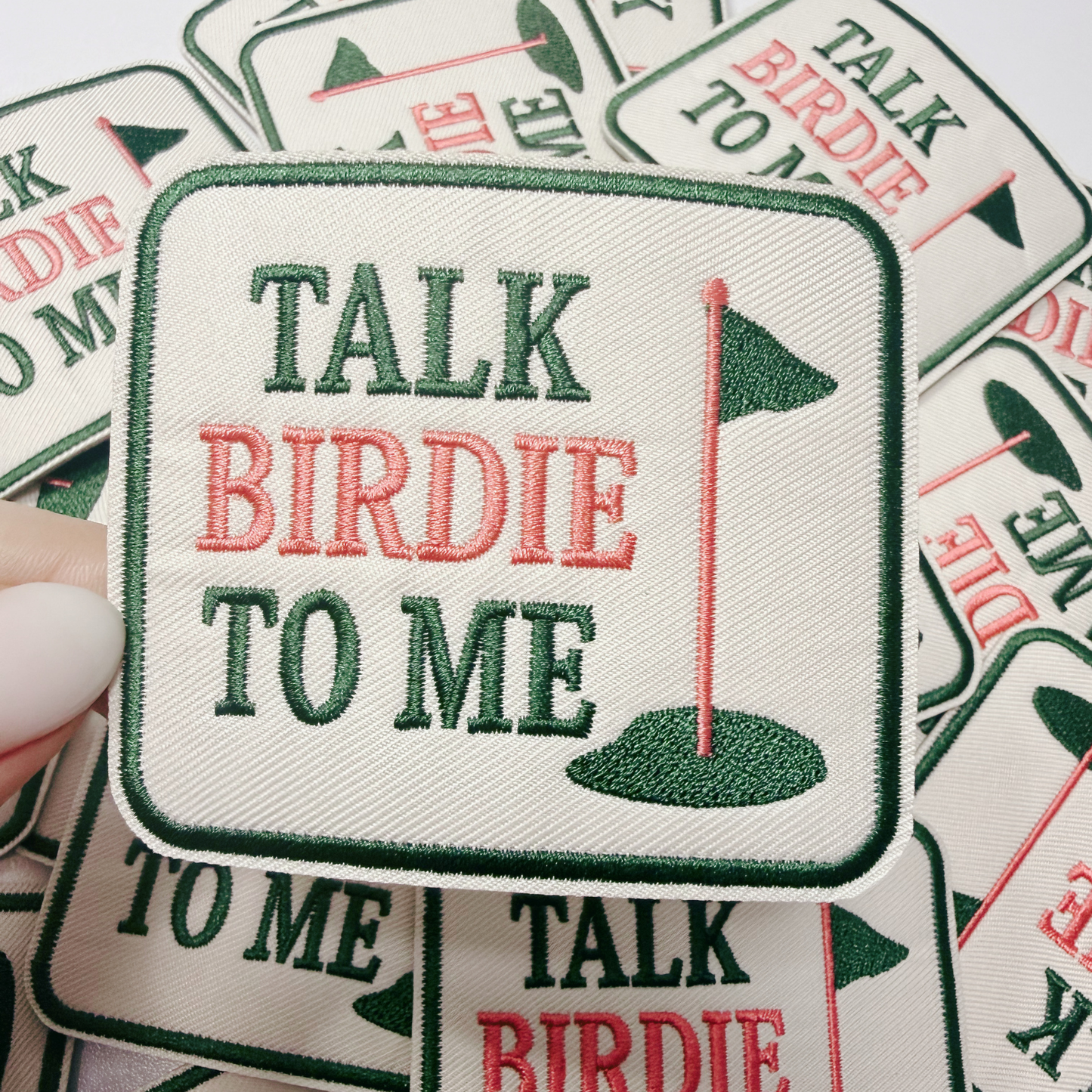Talk Birdie To Me   (3"x2.5")  GOLF  -  Embroidered Hat Patch