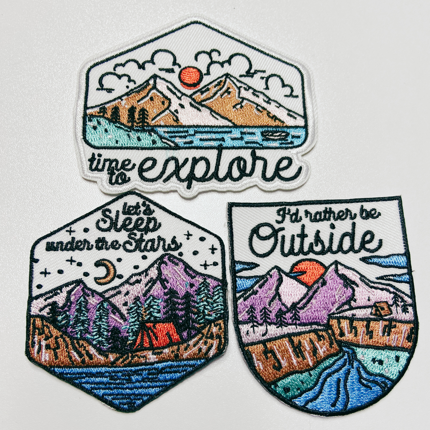 2.5" I'd Rather be OUTSIDE - Embroidered Hat Patch