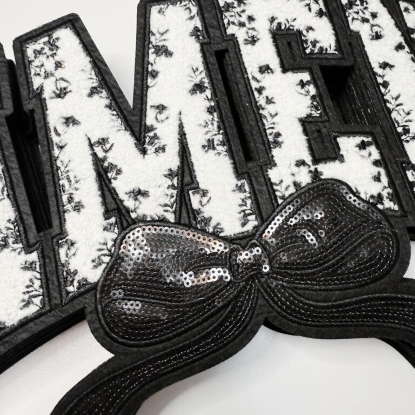 10.5" Amen Patch with Sequin Bow - Chenille Patch