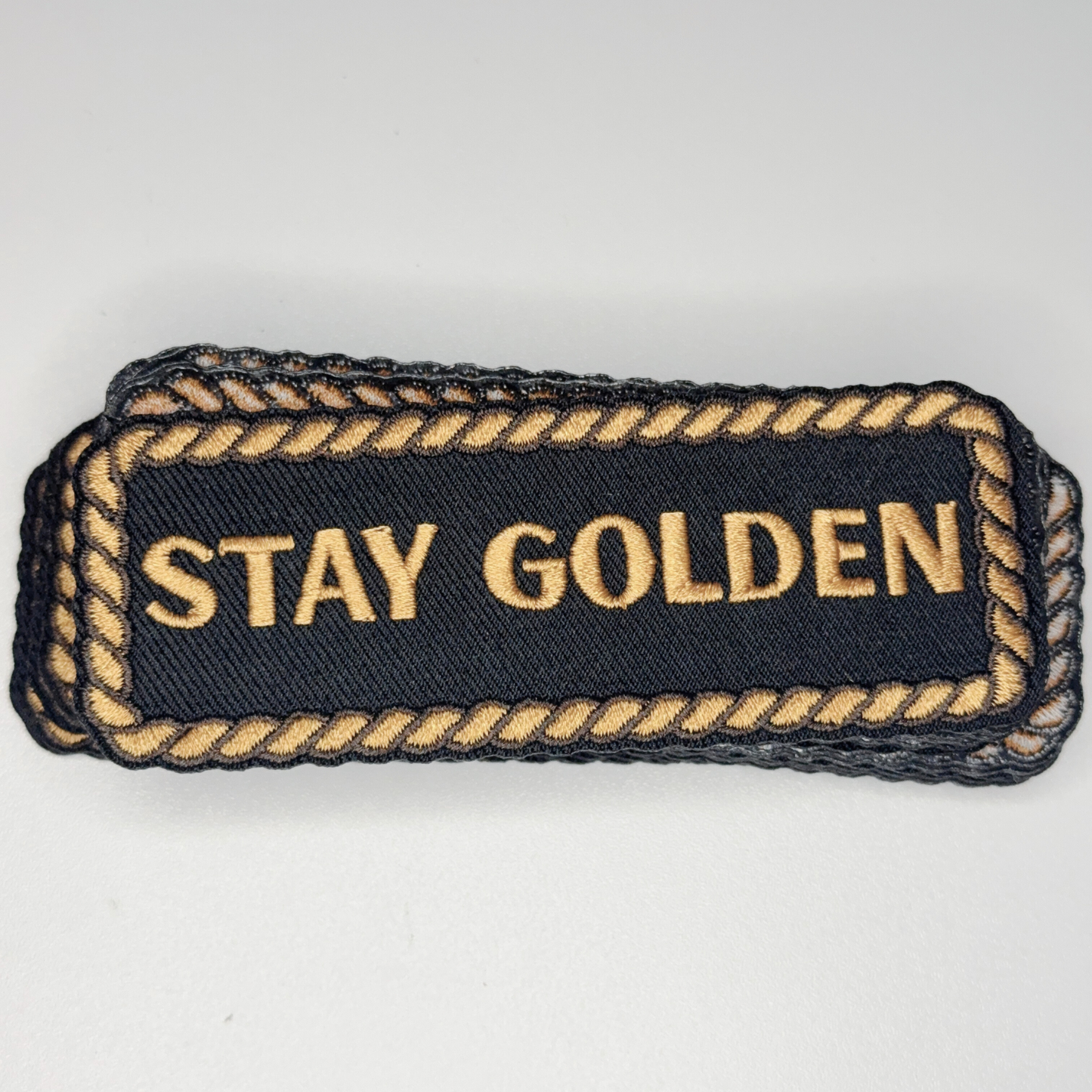 4" Stay Golden -  Embroidered Hat Patch
