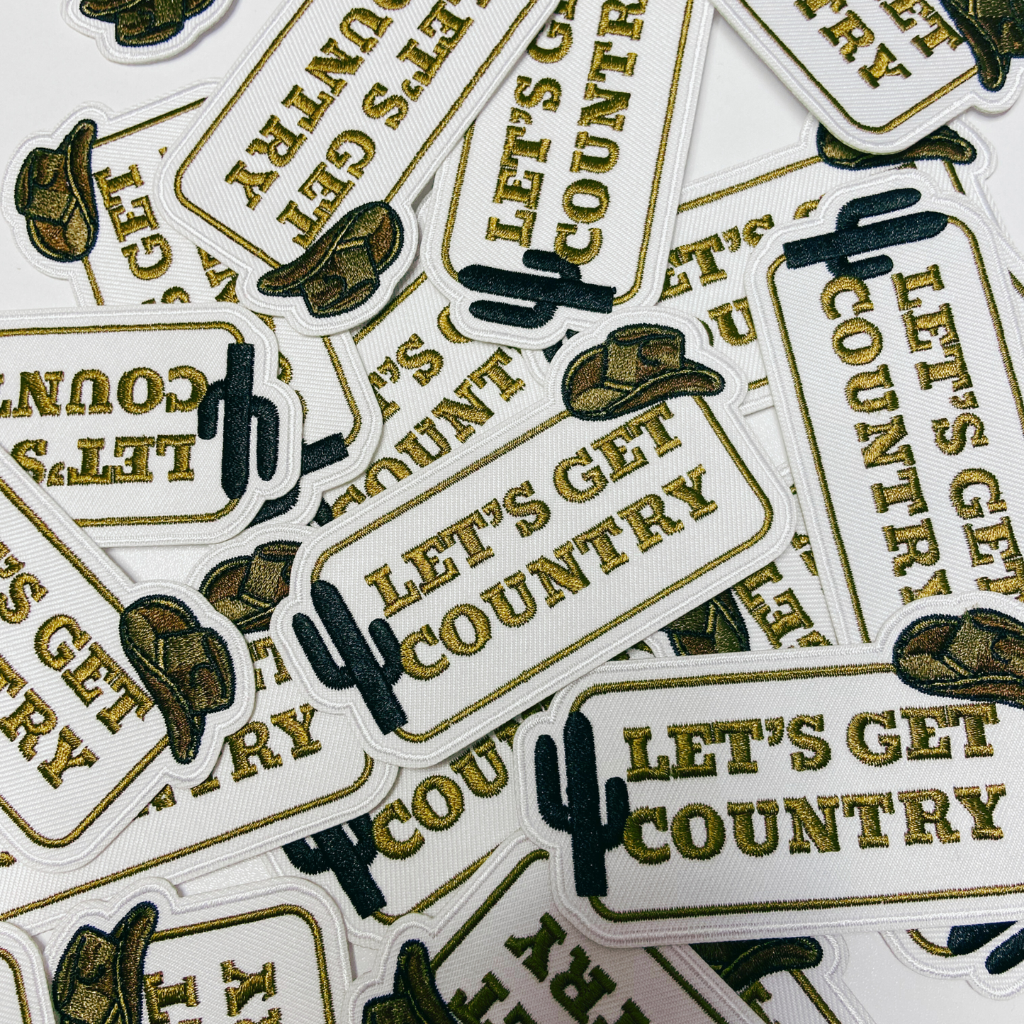 3.5" Let's Get COUNTRY -  Embroidered Hat Patch