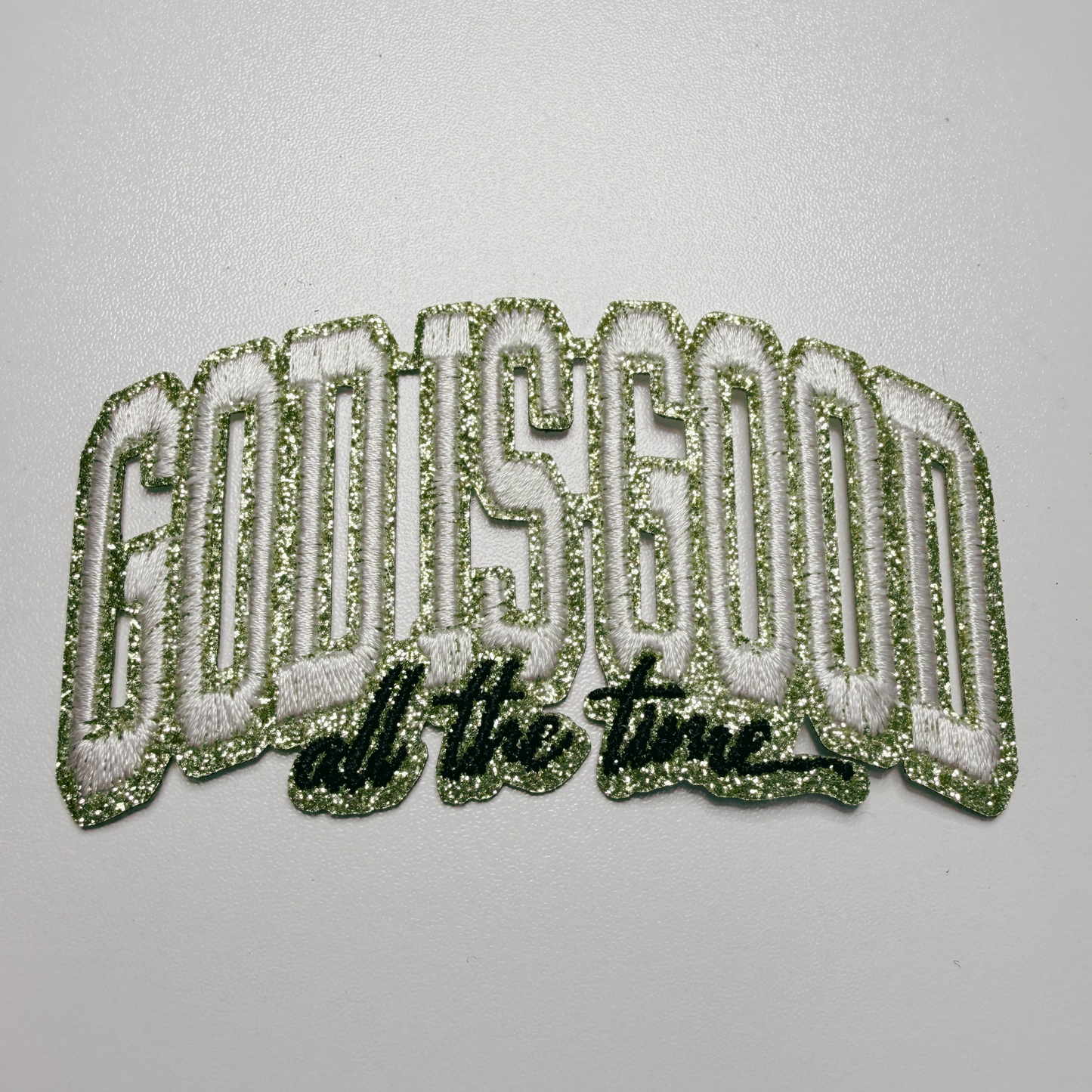 3.5" God Is Good (GOLD) -  Embroidered Hat Patch