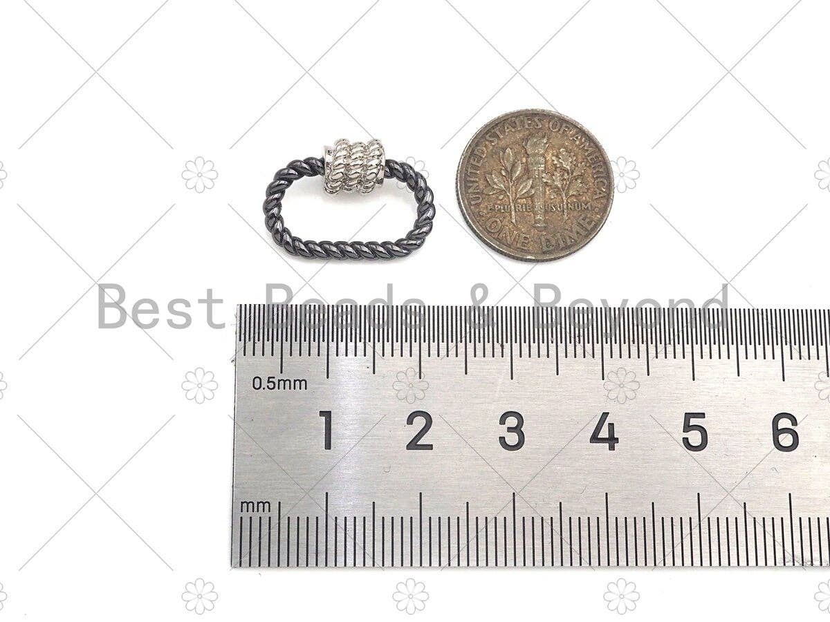 Twist Oval Shape Screw Clasp Connector, Screw Clasp, Gold/Silver/Gunmetal Carabiner Clasp, 14x19mm, Sku#Z1297