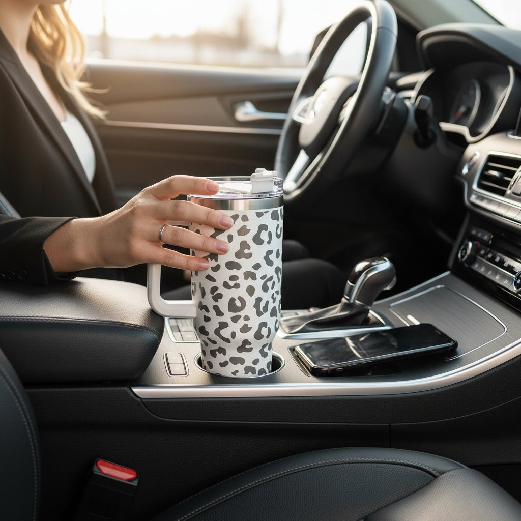 40 oz Tumbler with Leopard Print – Trendy and Insulated for Daily Use