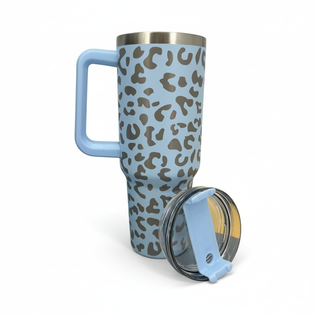 40 oz Tumbler with Leopard Print – Trendy and Insulated for Daily Use