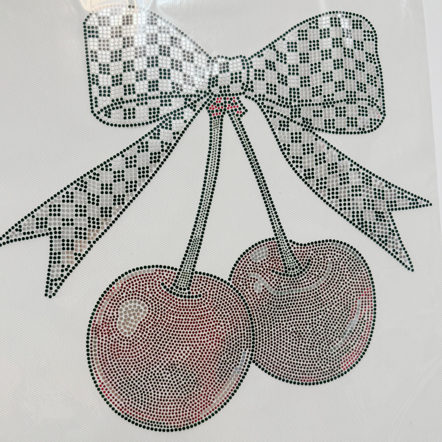 11" Cherries w Checkered Bow - SPANGLE  COLD PEEL