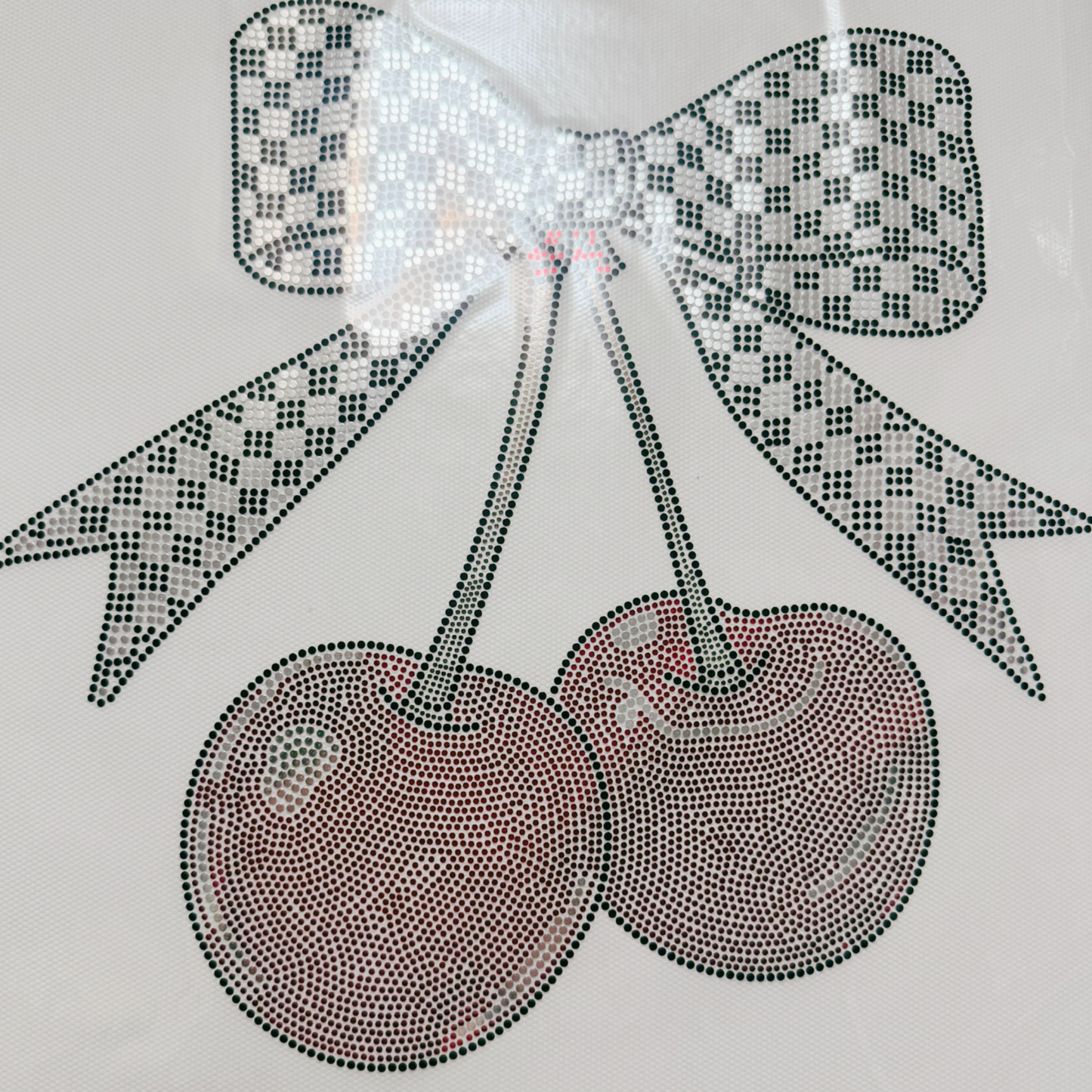 11" Cherries w Checkered Bow - SPANGLE  COLD PEEL