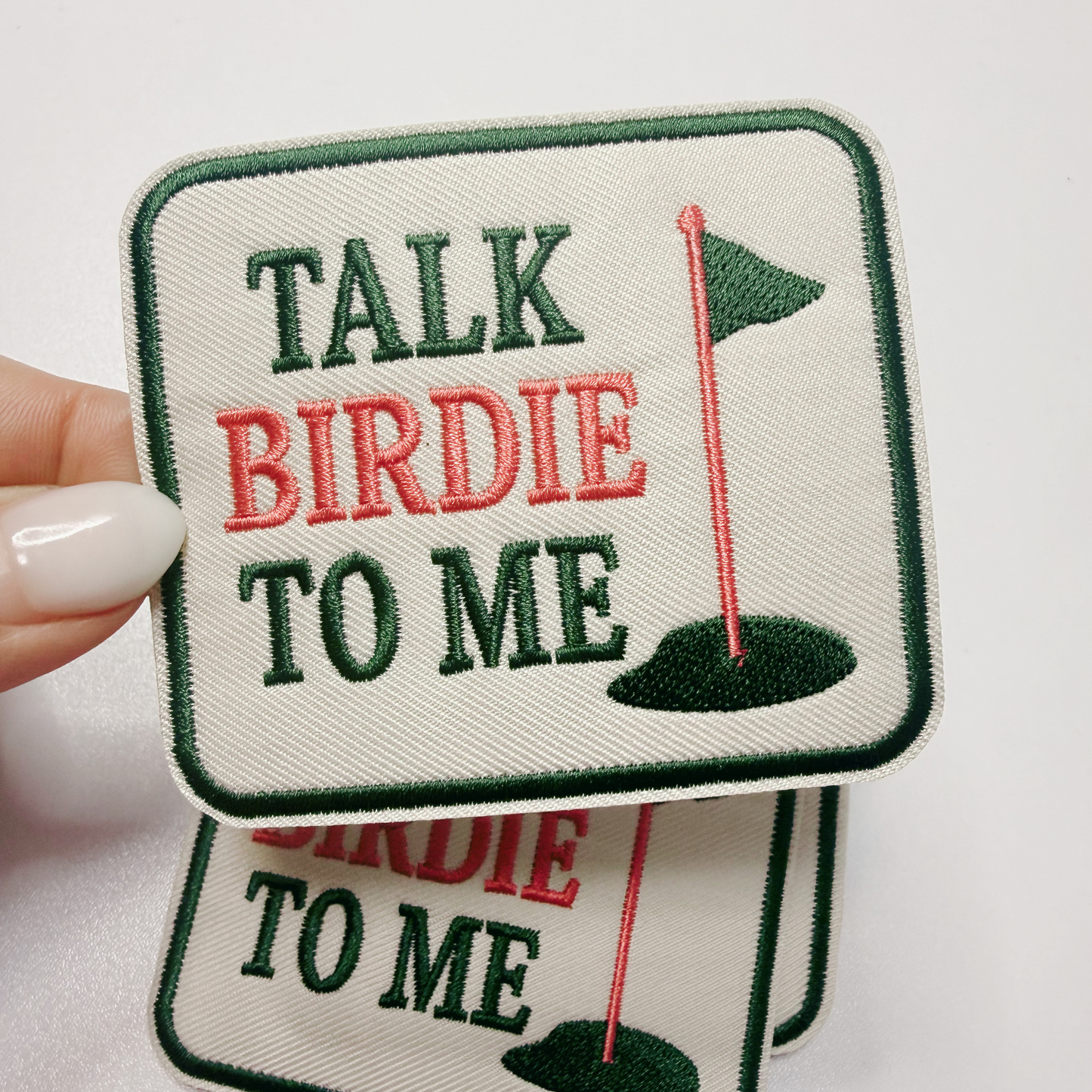 Talk Birdie To Me   (3"x2.5")  GOLF  -  Embroidered Hat Patch