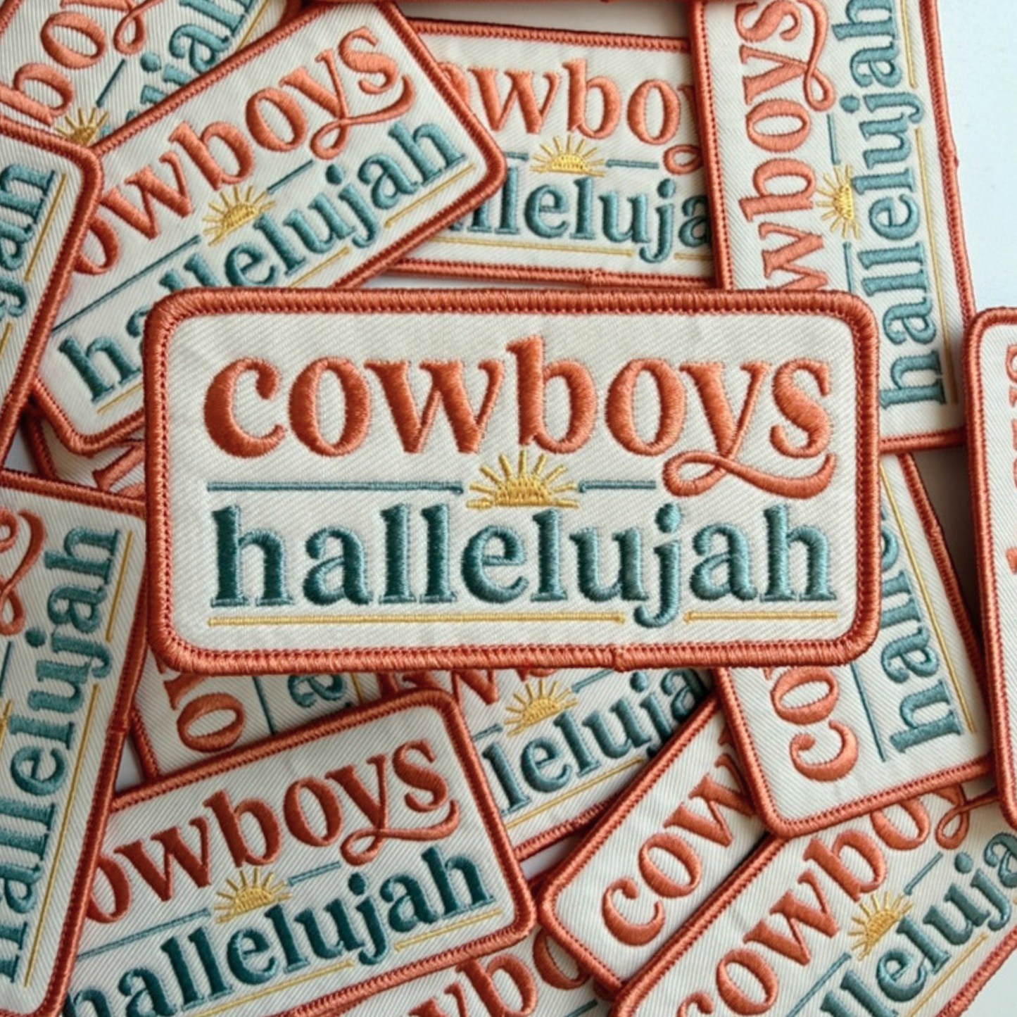 3.5" Cowboys hallelujah -  Embroidered Hat Patch